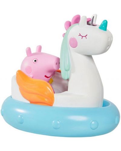 Jucărie de baie Tomy Toomies - Peppa Pig cu barcă cu unicorn - 1