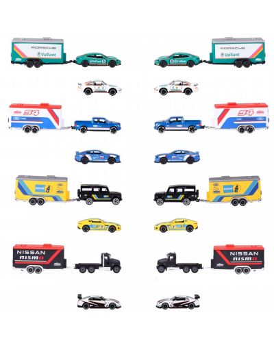 Set de jucării Majorette - Mașini de curse cu remorcă, asortiment - 3