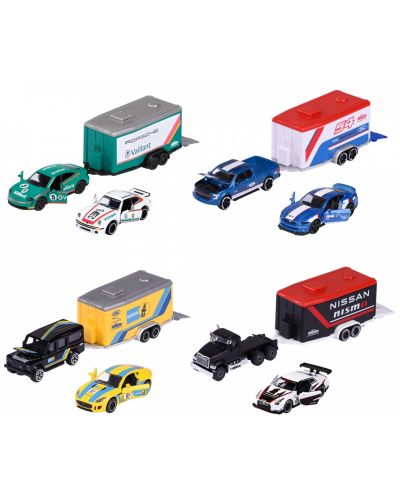 Set de jucării Majorette - Mașini de curse cu remorcă, asortiment - 1