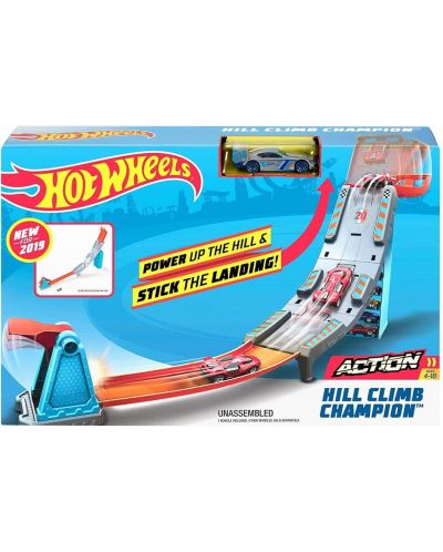 Set de joaca Hot Wheels Action - Pista cu lansator, Hill Climb Champion - 1