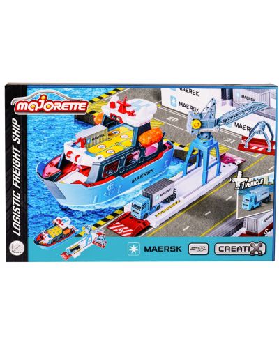 Set de jucării Majorette Creatix - Cargobot cu camion și macara - 1