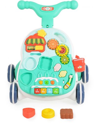 Jucărie de mers pe jos 2 în 1 Moni Toys - Basket, Blue - 3