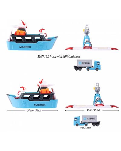 Set de jucării Majorette Creatix - Cargobot cu camion și macara - 4