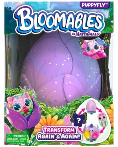 Jucărie de pluș interactivă Hatchimals Bloomables - Puppyfly, violet