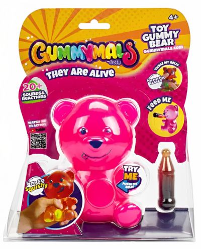 Jucărie interactivă Eolo Toys Gummymals - Ursuleț, roz - 1