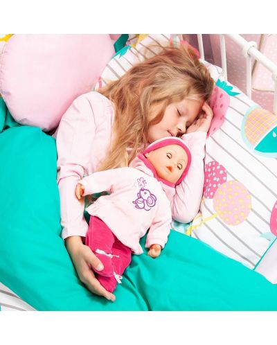 Bayer First Words Păpușă interactivă pentru bebeluși - Rochie roz cu șoricel, 38 cm - 5
