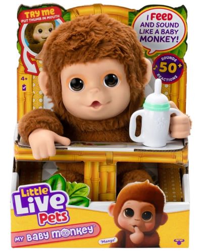 Jucărie interactivă Moose Little Live Pets - Mango, maimuță | Ozone.ro