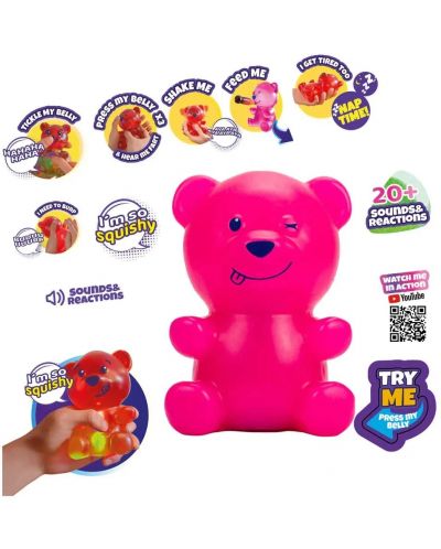 Jucărie interactivă Eolo Toys Gummymals - Ursuleț, roz - 5