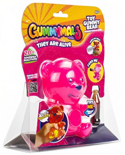 Jucărie interactivă Eolo Toys Gummymals - Ursuleț, roz - 6