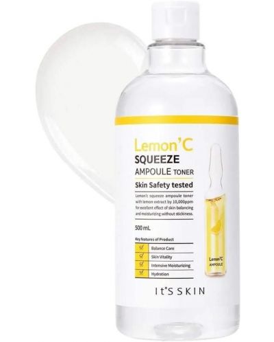 It's Skin Lemon C Комплект - Tonic facial, 500 ml + Tampoane de machiaj, 20 bucăți - 2