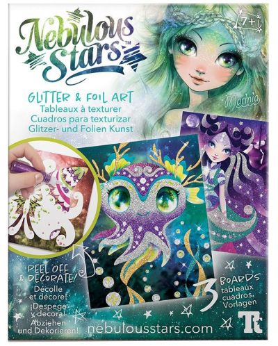 Set creativ Nebulous Stars - Arta cu nisip lucios și folie, Marinia - 8