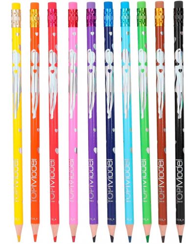 Creioane colorate ștersabile Depesche TopModel - 10 culori - 2