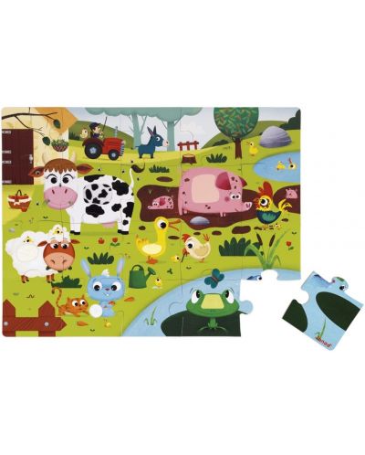 Puzzle tactil Janod de 20 piese - Animalele din ferma - 3