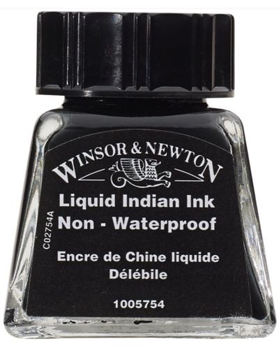 Cerneală de caligrafie Winsor & Newton - Cerneală lichidă indiană, 14 ml - 1