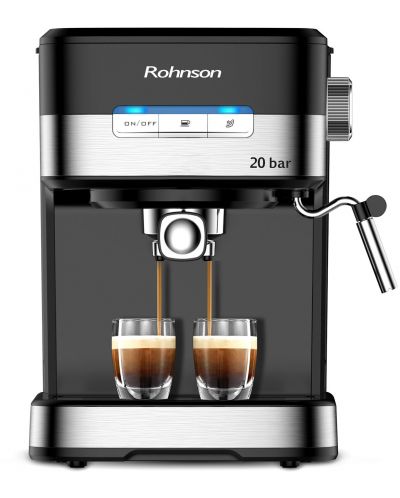 Maşină de cafea Rohnson - R-989, 20 bar, 1.5l, neagră/argintie - 3