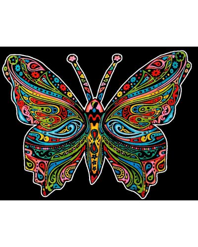 Tablou de colorat ColorVelvet - Fluture, 29,7 x 21 cm - 1