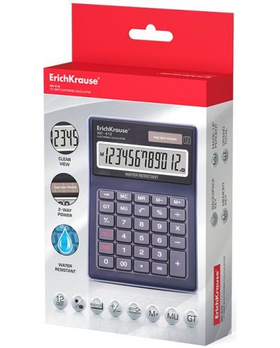 Calculator de birou Erich Krause - WC-612, impermeabil, Afisaj cu 12 cifre - 2