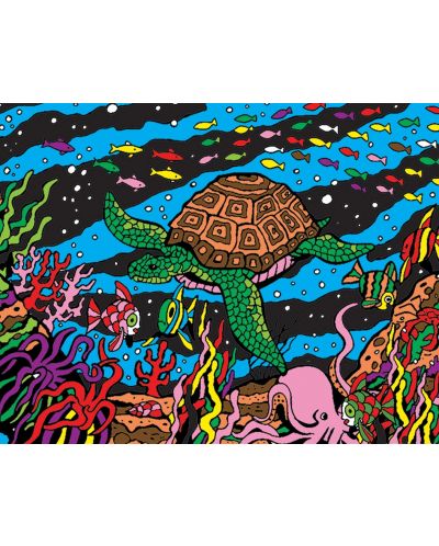 Tablou de colorat ColorVelvet - Broască țestoasă, 47 x 35 cm - 1