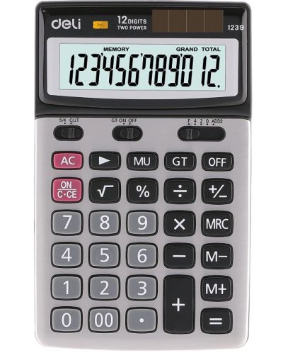 Calculator Deli - E1239, 12 dgt, panou metalic - 1