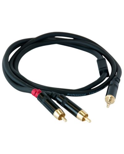 Cablu Master Audio - RCA351, 2x RCA/3.5mm, 1m, negru - 1