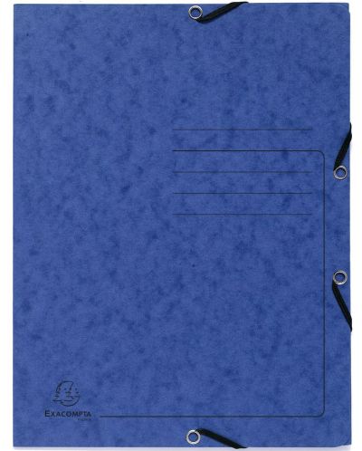 Mapa din carton Exacompta - cu elastic, albastra - 1
