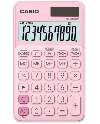 Calculator Casio - SL-310UC de buzunar, 10 dgt, roz	 - 1