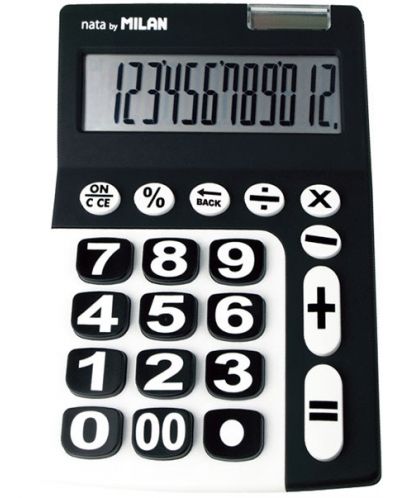 Calculator Milan - Nata, 12 cifre, negru - 1