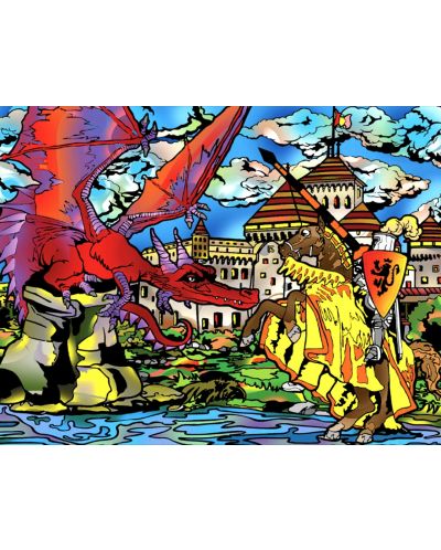 Tablou de colorat ColorVelvet - Dragon, 47 x 35 cm - 1