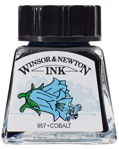 Cerneală de caligrafie Winsor & Newton - Albastru cobalt, 14 ml - 1