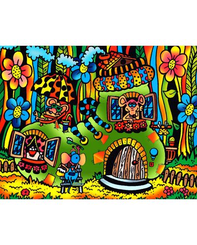 Tablou de colorat ColorVelvet - Șoareci, 47 x 35 cm - 1
