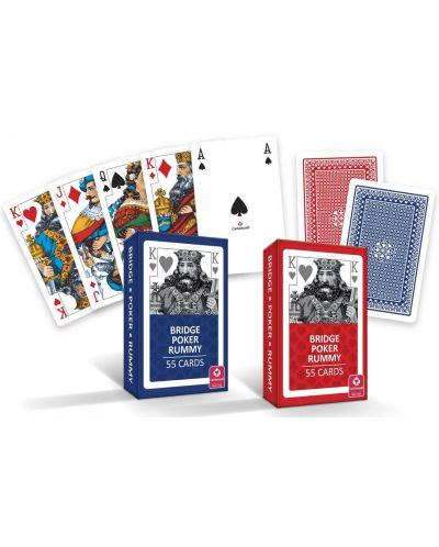 Cărți de joc Cartamundi - Poker, Bridge, Rummy spate albastru/roșu - 2