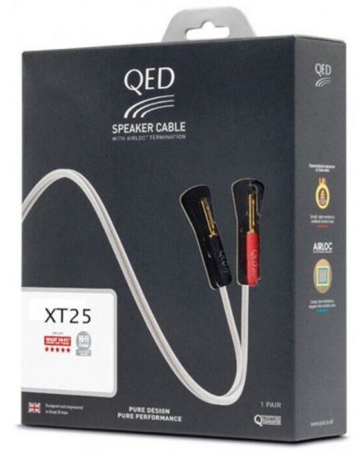 Cablu pentru boxe QED - XT25, 2 m, 2 buc, alb - 4
