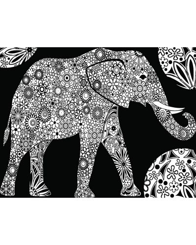 Tablou de colorat ColorVelvet - Elefant, 47 x 35 cm - 1