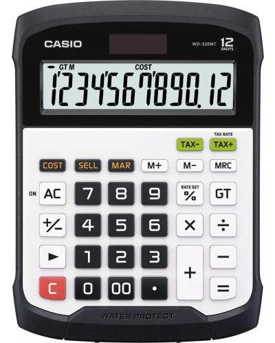 Calculator Casio - WD-320MT, 12-cifre, Water-Protected, alb - 1