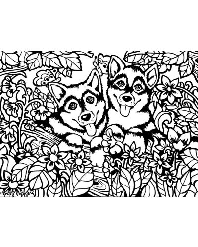 Tablou de colorat ColorVelvet - Husky, 29,7 x 21 cm - 2
