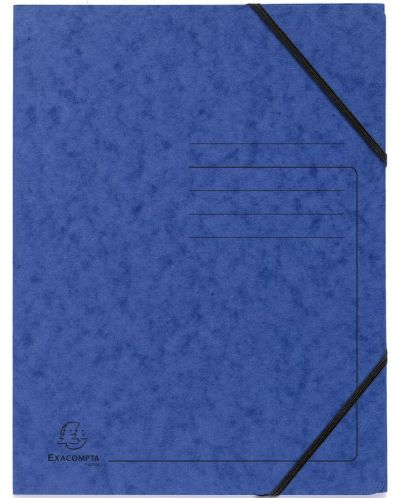Mapa din carton Exacompta - cu elastic, albastra - 1