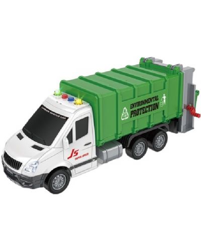 Raya Toys Garbage Truck - Camion de gunoi - Mașină cu cartele de sortare, muzică și lumini, 1:16 - 1