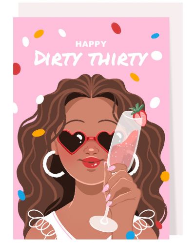 Card de ziua de naștere Creative Goodie - Happy dirty thirty - 1