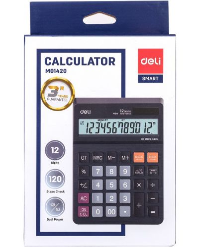 Calculator Deli Core - E1630, 12 dgt, negru - 4