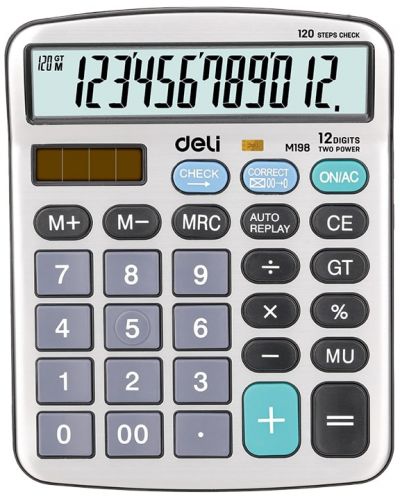 Calculator Deli Core - EM19810, 12 dgt, cu panou metalic - 1