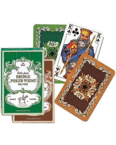 Carti de joc Piatnik - model Bridge-Poker-Whist, culoare verde - 1