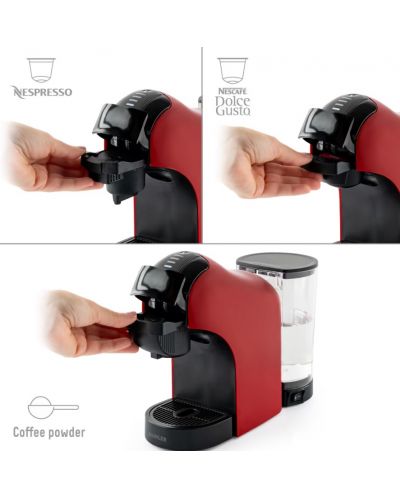 Aparat de cafea cu capsule Muhler - MCM-611 3в1, 20 bar, 0.9 l, roșu - 7