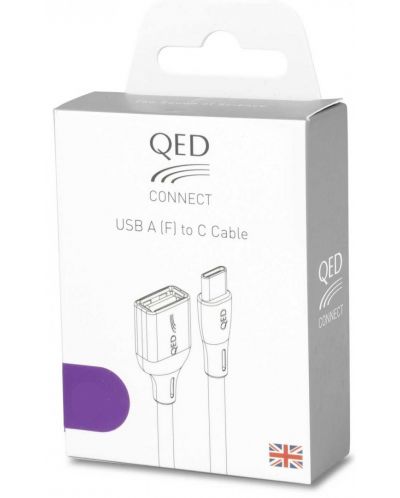 Cablu QED - Connect QE8191, USB-A/USB-C, 0.15m, negru - 3