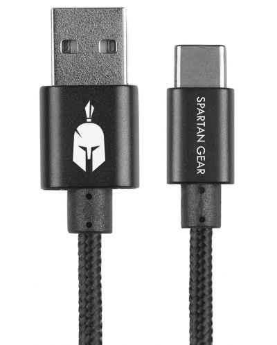 Cablu Spartan Gear – Type C USB 2.0, 2m, negru - 1