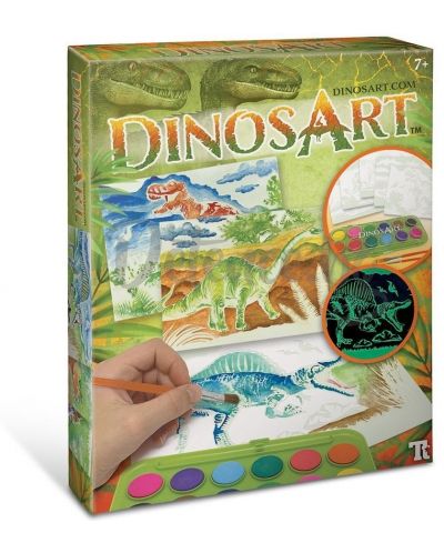 Imagini de colorat DinosAur - Dinozauri, cu acuarele - 1