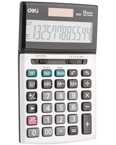 Calculator Deli Core - E1250, 12 dgt, panou metalic - 1