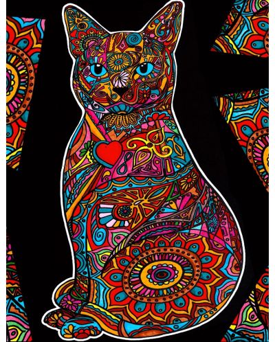 Tablou de colorat ColorVelvet - Pisică, 47 x 35 cm - 1
