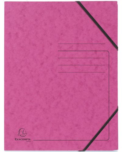 Mapa din carton Exacompta - cu elastic, roz - 1