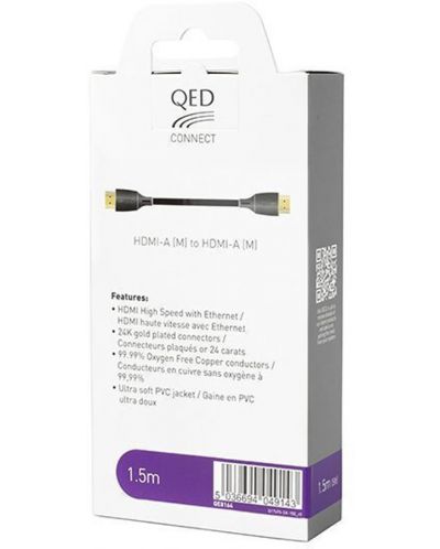 Cablu QED - Connect QE8164, HDMI/HDMI, 1.5m, negru - 3