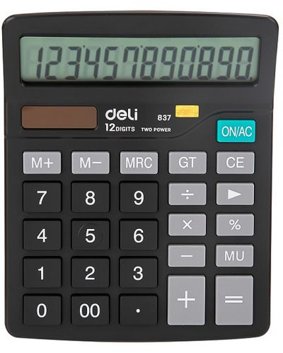 Calculator Deli Easy - E837, 12 dgt, negru - 1